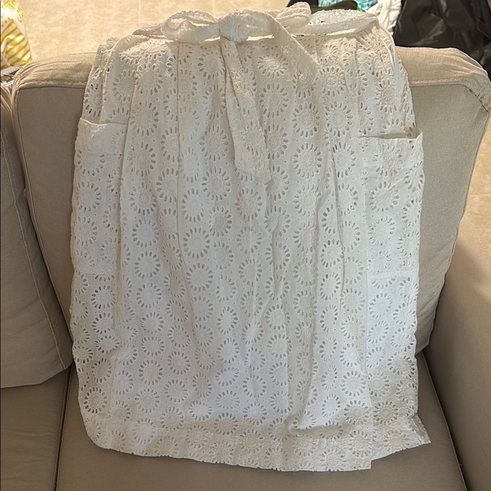 Lilly Pulitzer White Eyelet Midi Skirt